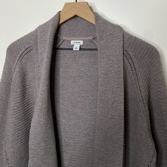 LL Bean Ribbed Cardigan Sweater 100% Cotton - Picture 3 of 8